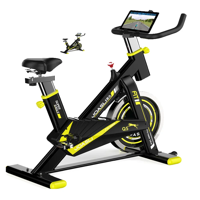 

JOASLI spinning bike commercial use carbon exercise bike spin with screen spinning bike, Black,yellow