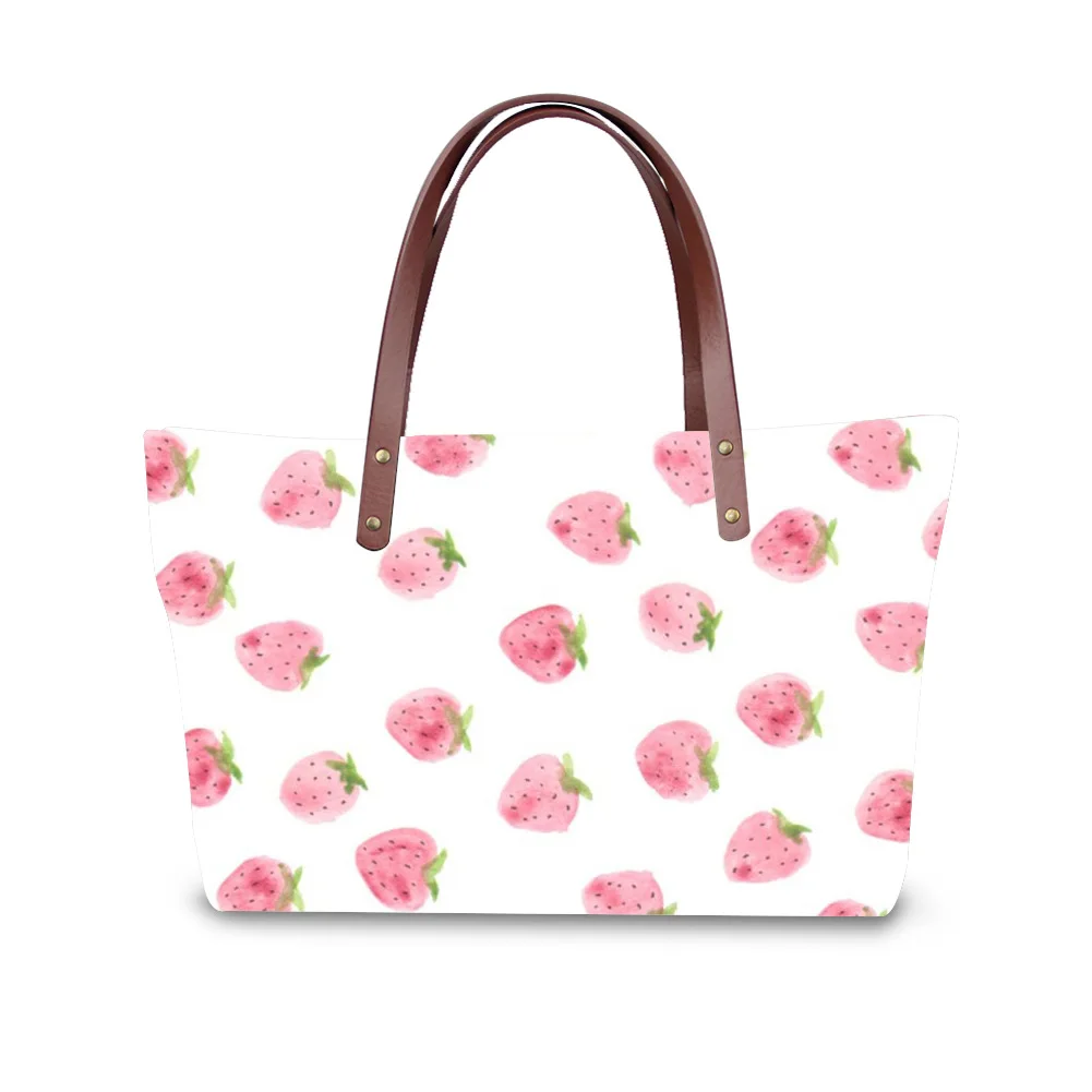 

Custom fruit pattern Color Bags Women Handbags Ladies Famous Brand Shoulder Top Handle Bag For Daily Work tote bag