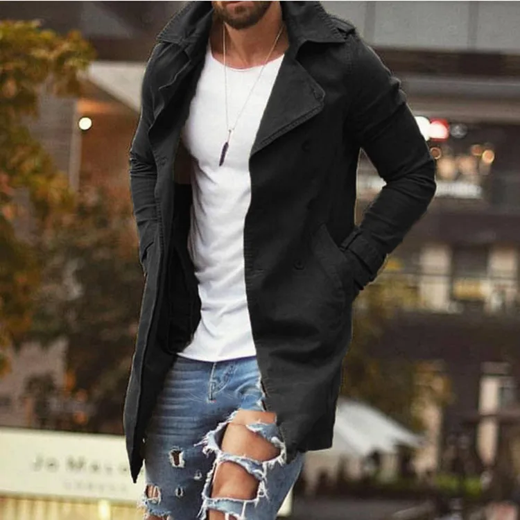 

Men's casual jacket and medium length, slim and large trench coat
