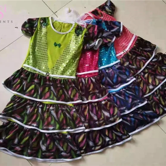 

1.42 USD GQ274 Children's performance Costume kids girl 2021 summer dress, Mix color