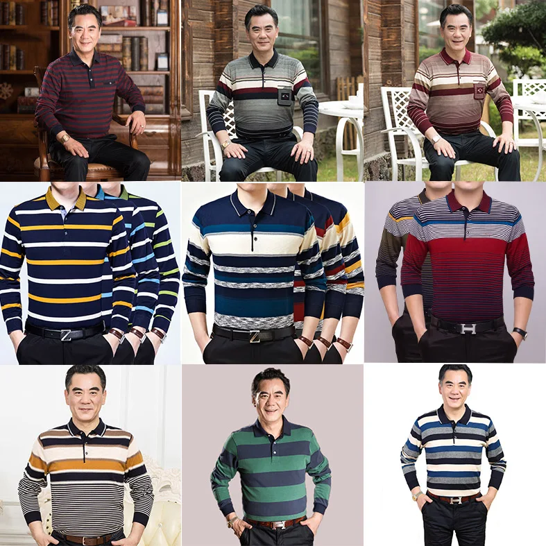 

mix design mix color men garments long-sleeved polo shirts stock