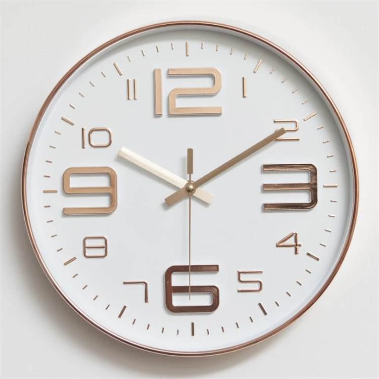 

Nordic Simple Fashion Home Decor Silent Sweep Quartz Movement Round Modern Wall Clock, Customized color
