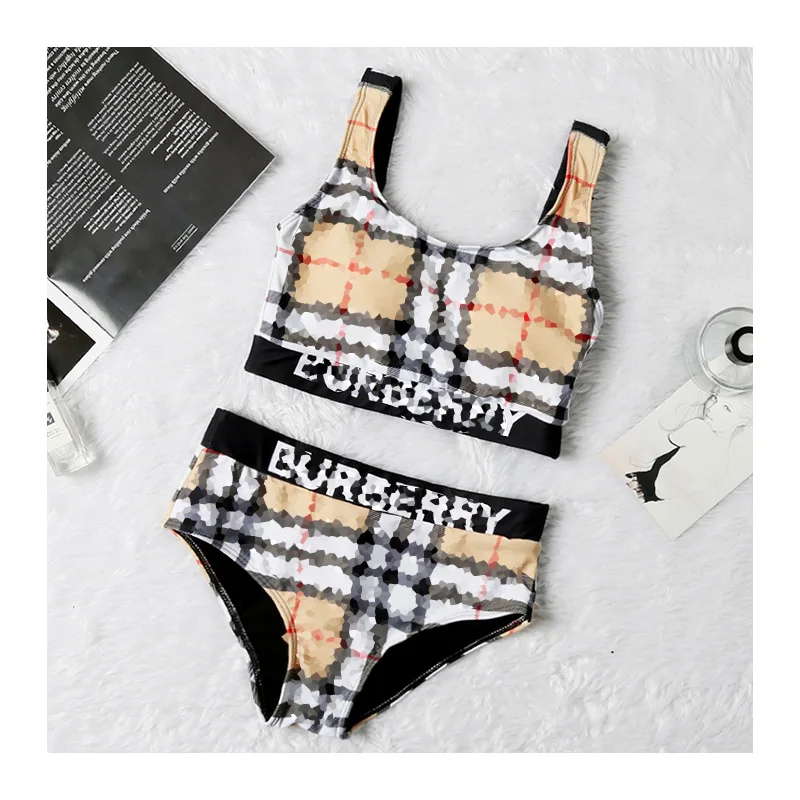 

OEM 2021 swimwear one piece woman bikini girl sexy burberryeing yoga terno e roupasname brand swimwear vendor african print swim