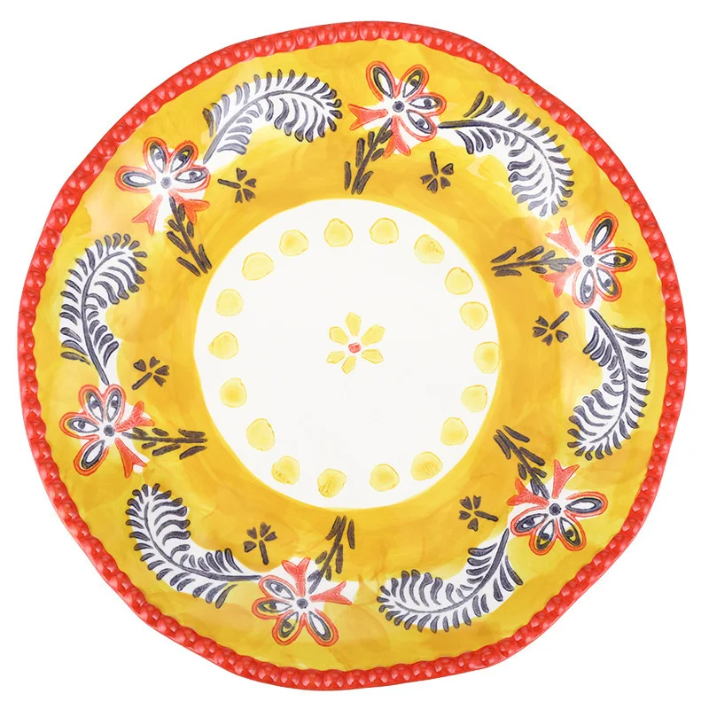 

European style autumn fragrance ceramic bowl and bohemian retro bowl home plate