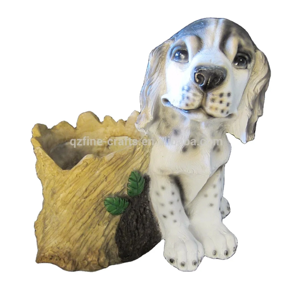 Polyresin Dog Garden Ornament Figurine Planter Outdoor Decor Buy