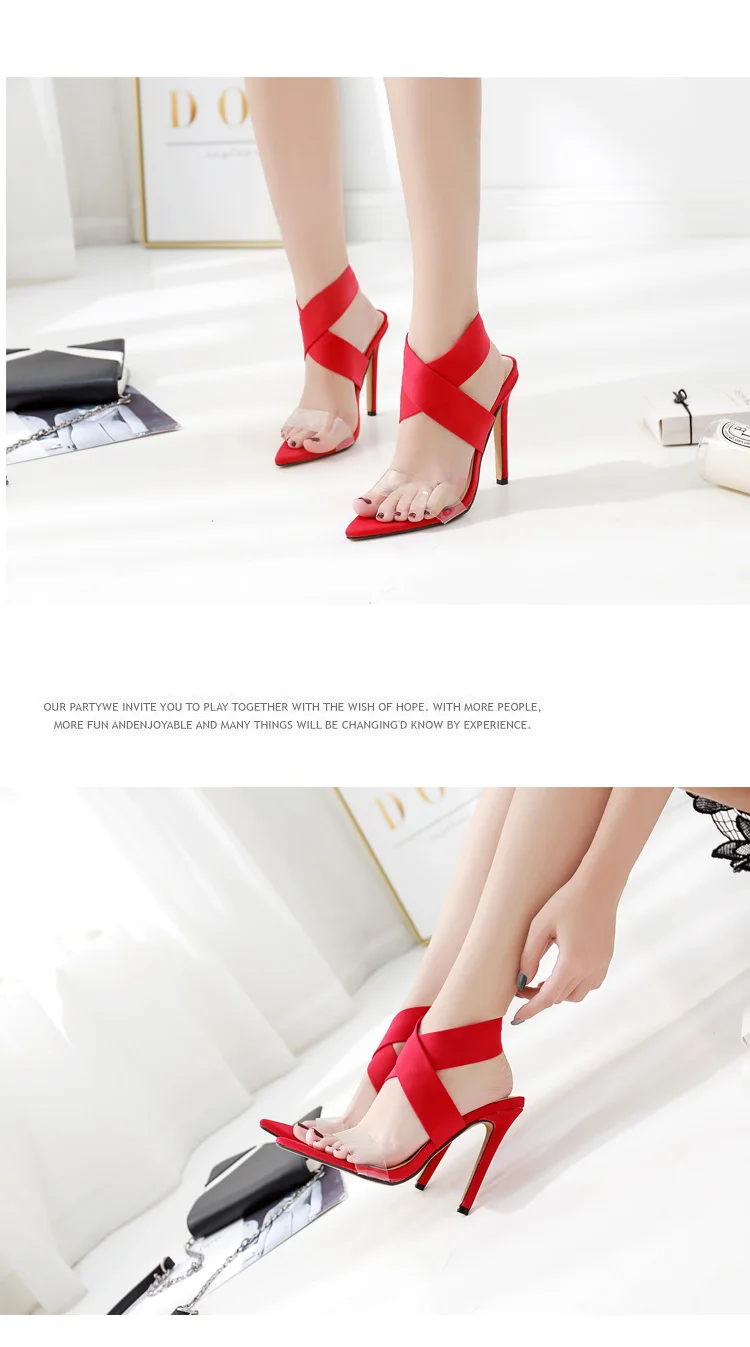 Women Buckle Chunky Shoes Chaussures Talons Aiguilles Sexy Female High-heeled Foot