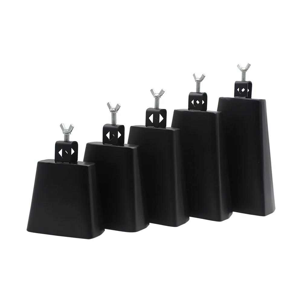 

4inch/5inch/6inch Metal Cowbell Mallet Percussion Instrument For Drum Kits Or Percussion Sets Jazz Drum Cow Bell, Black