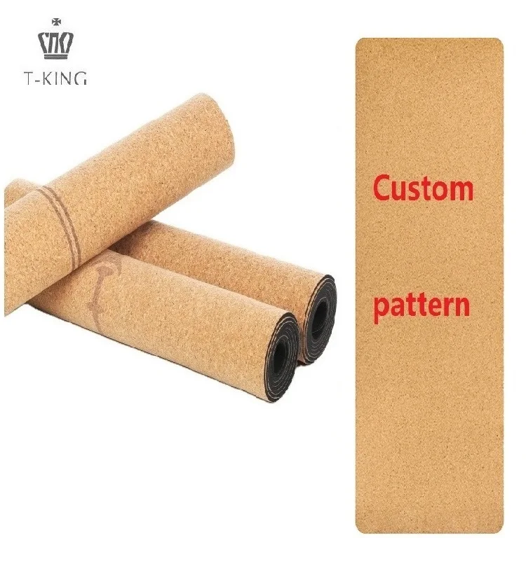 

Tking wholesale private label custom design thick eco friendly natural cork yoga mat, Customized color