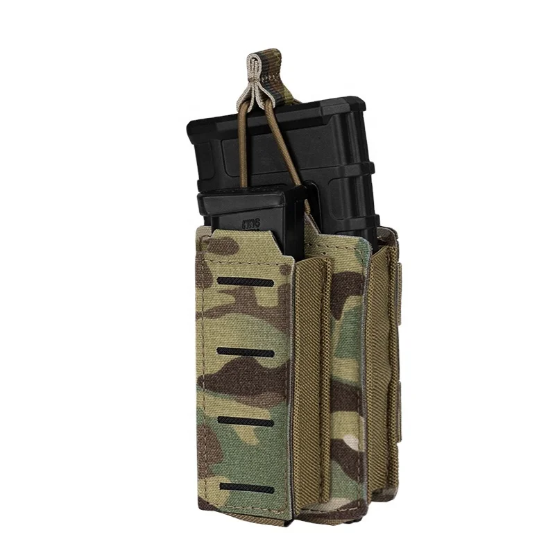

IDOGEAR Kangaroo Magazine Pouch Elastic Tactical Open Top MOLLE Single Mag Pouches for for 5.56mm & 9mm Mags