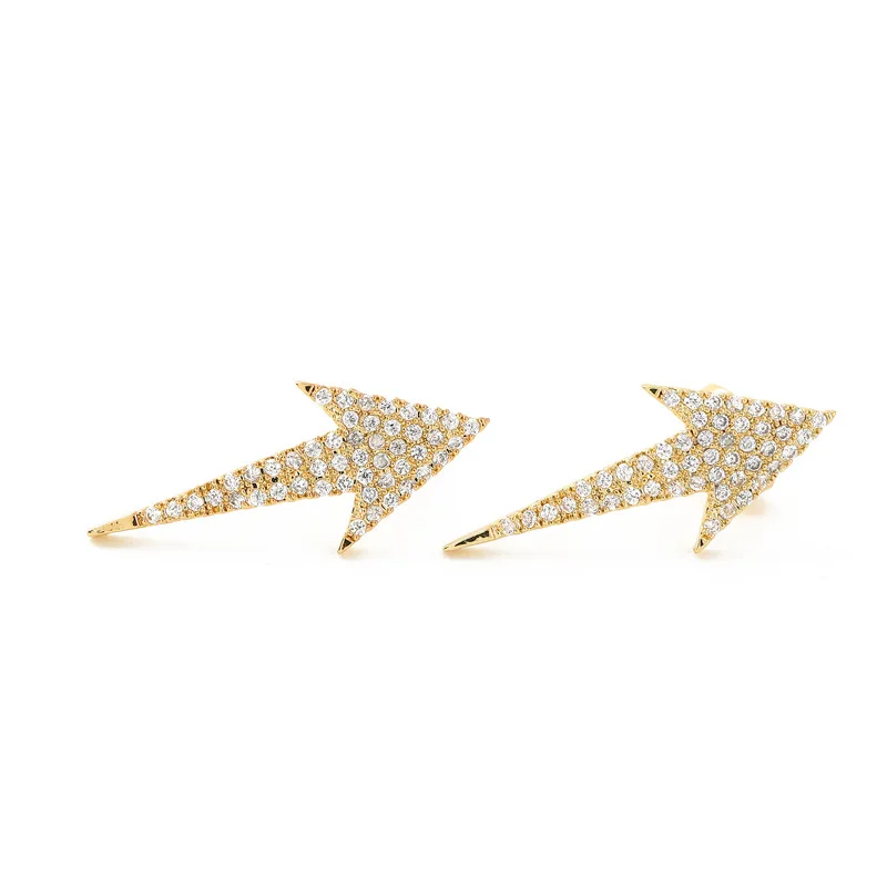 

Creative Arrow Geometric Gold Plated Crystal Rhinestone Stud Earring, As picture