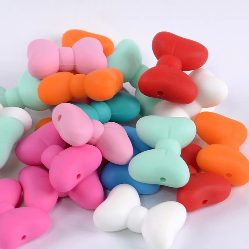 

New Design DIY Teething Accessories Bow Knot Silicone Beads, See pictures