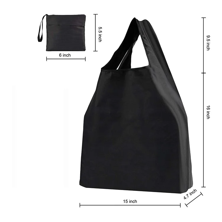 

Eco Friendly Nylon Washable Durable Tote Grocery RPET Foldable Shopping Bag, As picture show