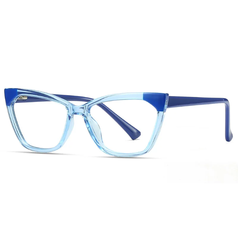 

2021 New Frame Glasses Fashion Cat-Eye Anti-Blue Light Glasses Literary Trend Flat TR90 Glasses