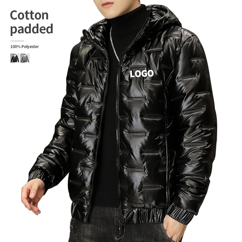 

winter hoodie outdoor jackets manufacturers custom glossy puffer jacket men