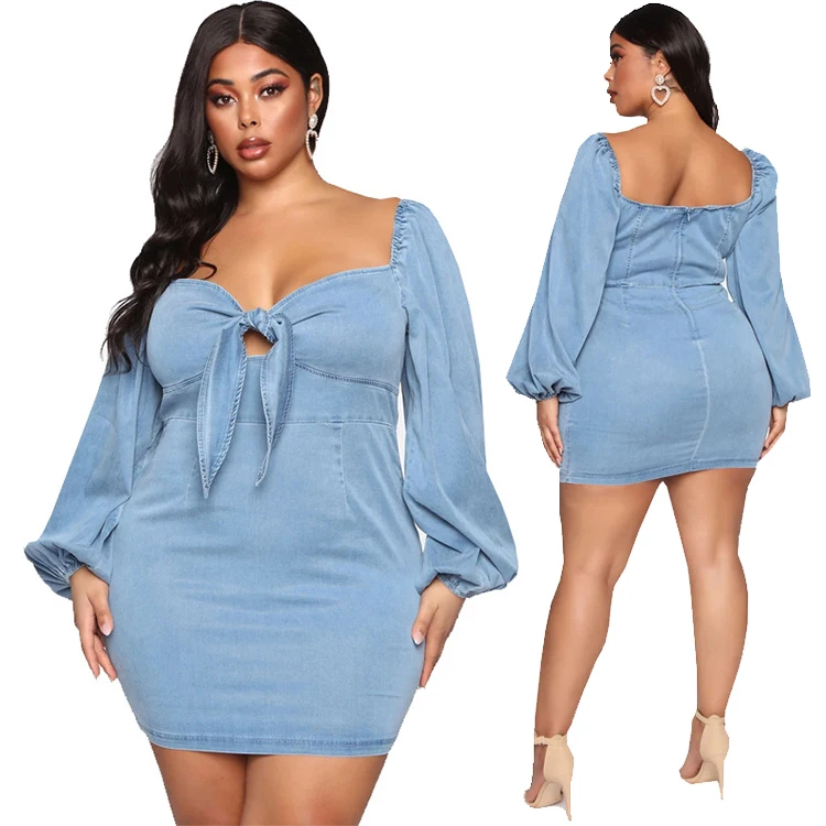 

Plus Size Clothing 2021 Jeans Dresses Women Lady Sexy Denim Dress Woman Denim Overall Dress, Picture color