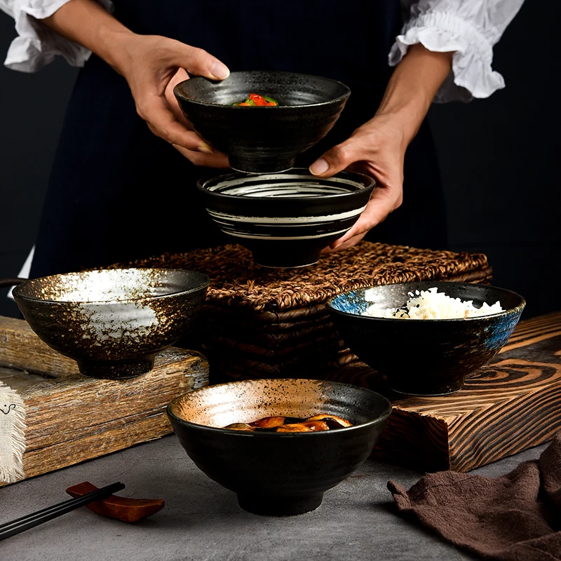 

5" Mini Japanese Style Tableware Houseware Glossy Porcelain Restaurant Home Use Ceramic Soup Rice Bowl Set