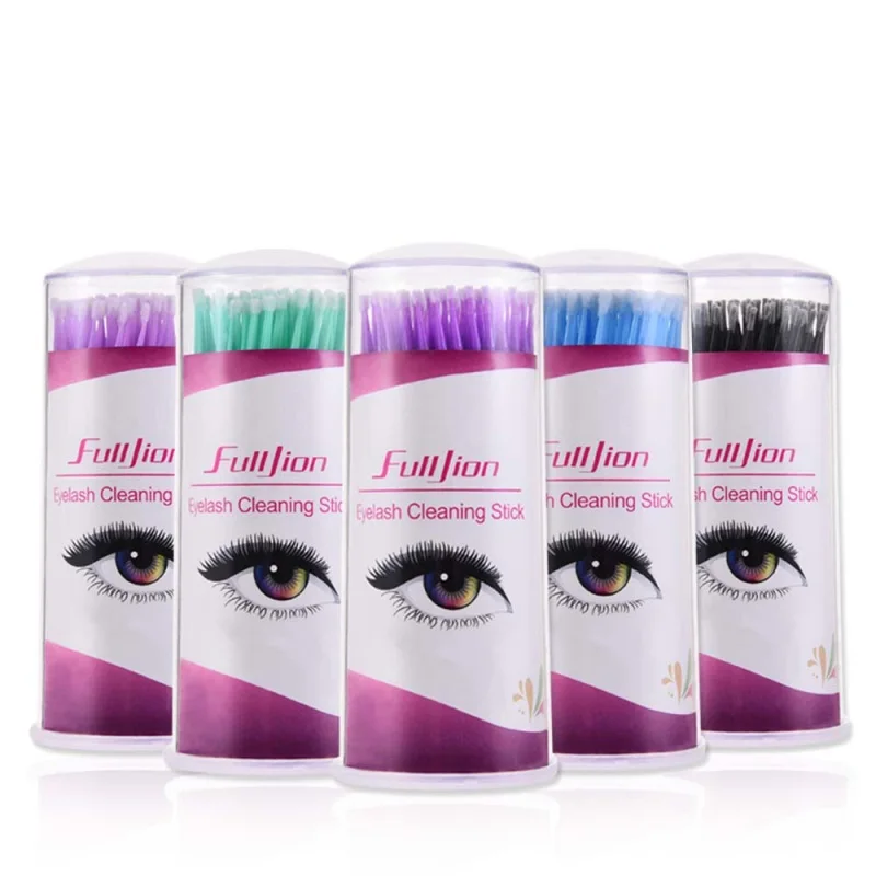 

Hot Grafting Eyelash Extension Special Cotton Swab Makeup Cleaning Stick Disposable Cotton Swab Bottle Embossed Cotton Swab