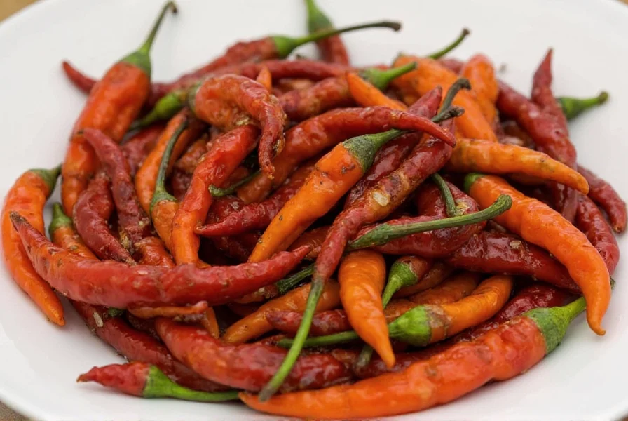 Various brands of puya chili peppers on display