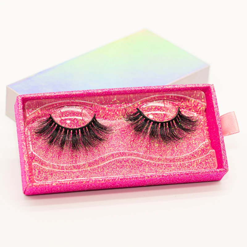 

China Factory low price real mink fur lash 17mm 3D fluffy soft mink eyelashes with custom packaging, Black