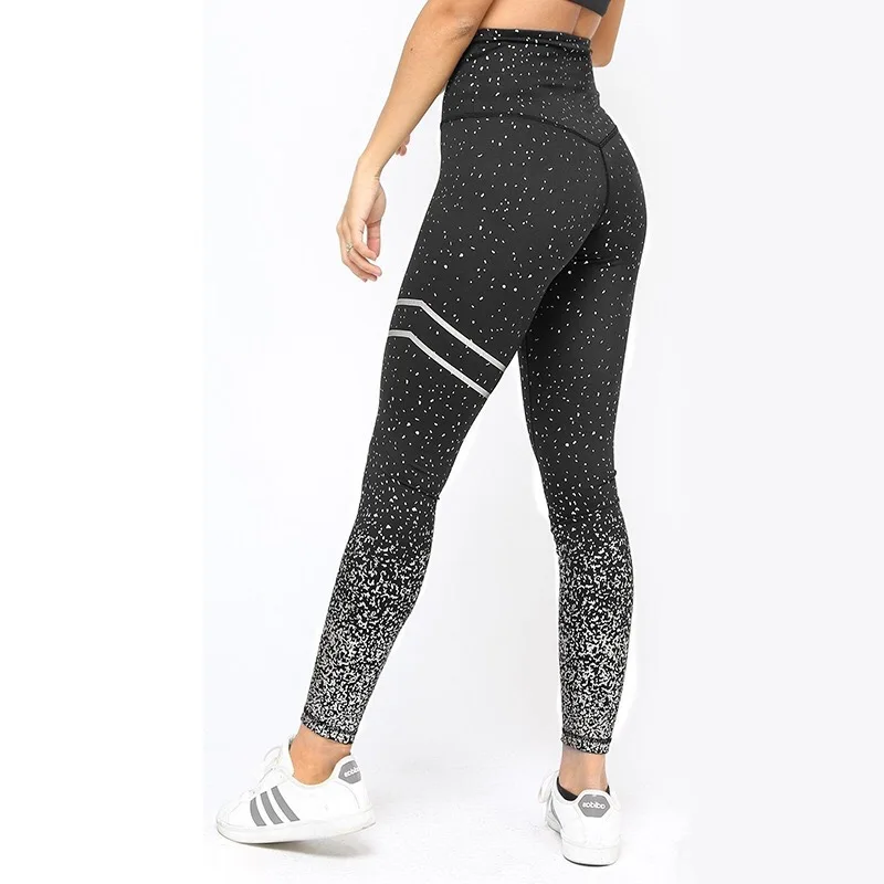 

BBLXF6002 black Fashion trend fitness body yoga leggings women hip lift sports pants quick drying polka dot yoga pants, Flare,gray,brown