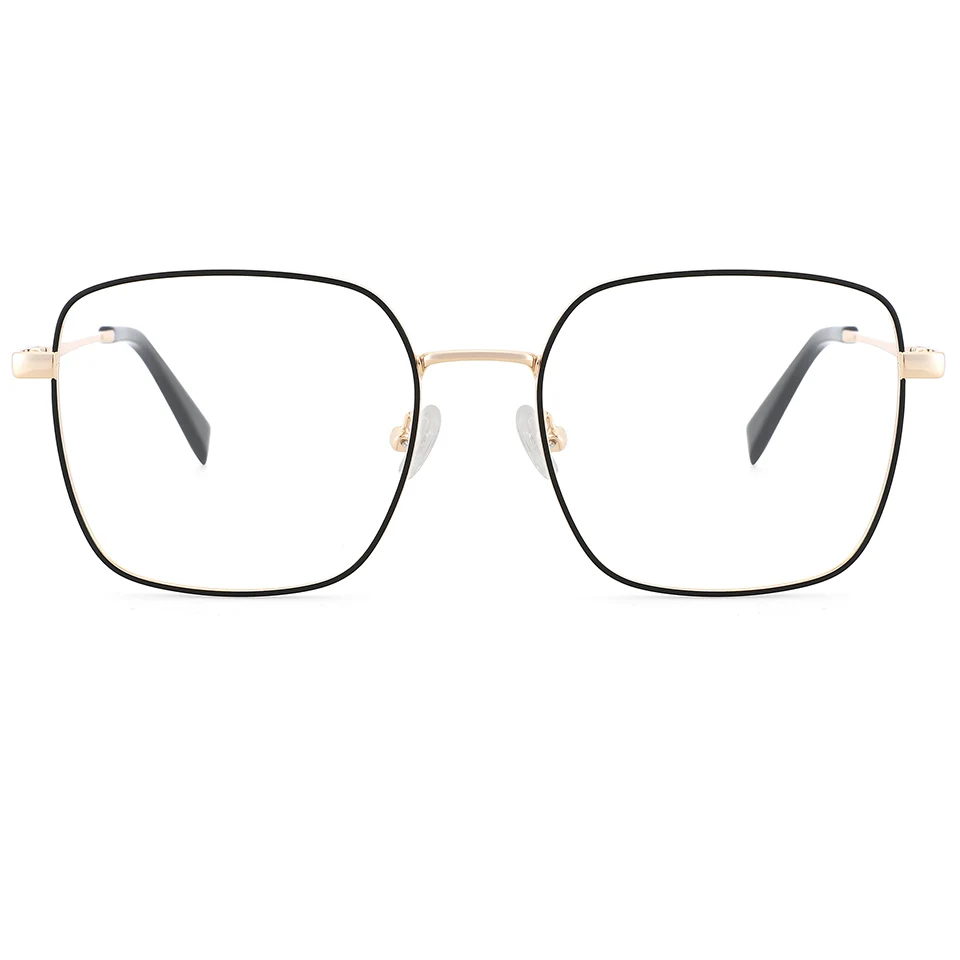 

High quality Metal paint square men women Spectacle Optical Frame spring hinge metal eyeglasses frame, 4 colors