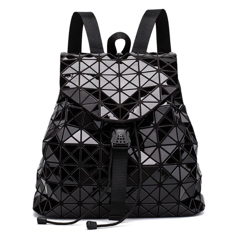 

AMIQI summer American Hot selling rainbow Holographic backpack drawstring bag polyester geometric Rucksac Backpacks