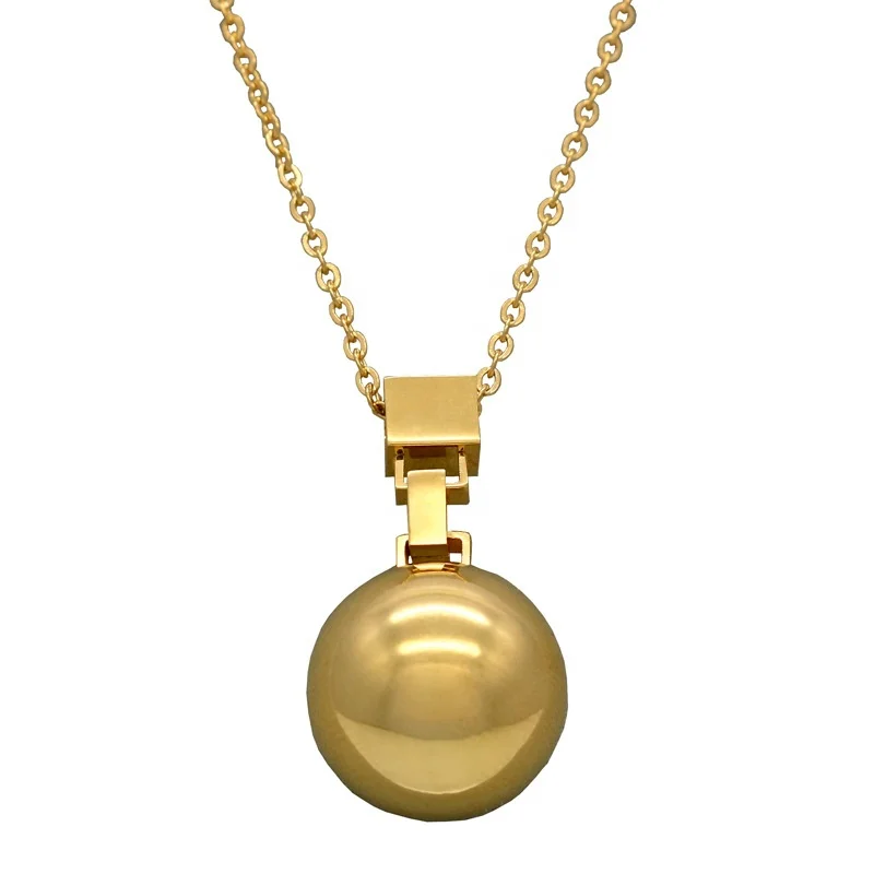 

Korean Style Hot Selling High Quality Fashion Simple 316L Stainless Steel Ball Necklace, Silver,rose gold,gold