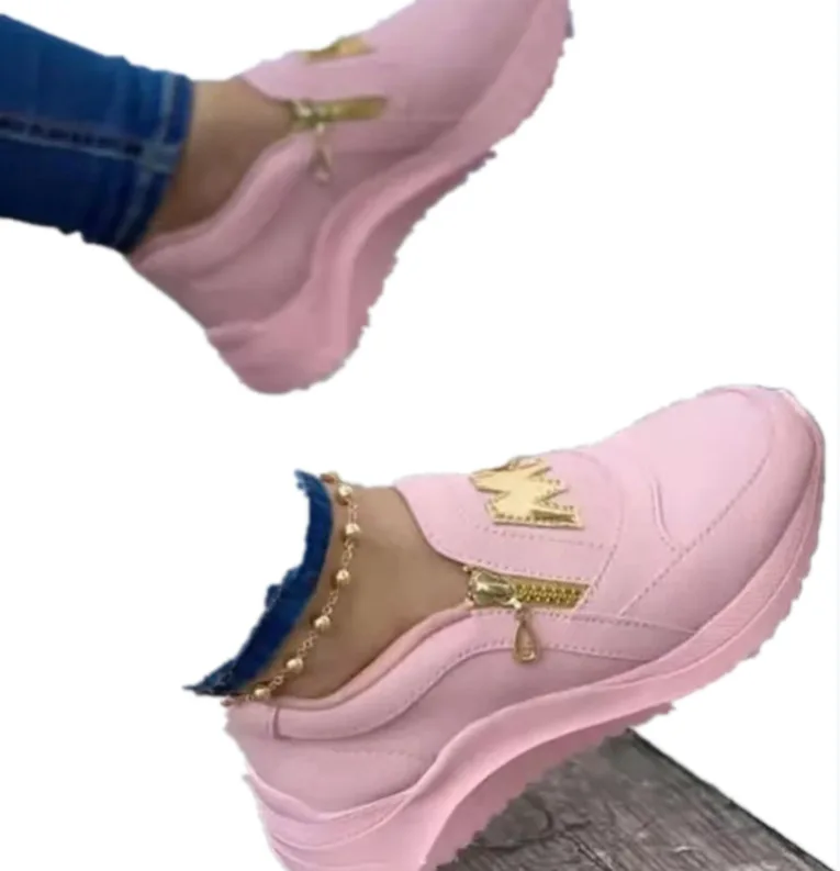 

2021 New fashion sneaker breathable comfortable shoes New large-size flat bottom with thick soles solid-color casual sport shoes, Black