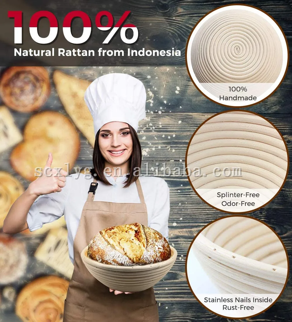 Wholesale Handmade Wicker Rattan Dough 9/10 Inch Oval Bread