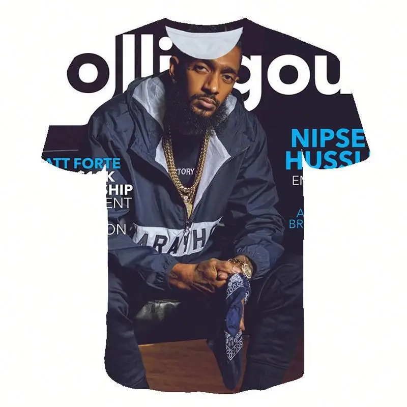 Full Tshirts 3D Print Nipsey Hussle High Quality Tshirts Men Clothes Hip Pop Top Comfortable Hot Sales Short Sleeve Tshirt