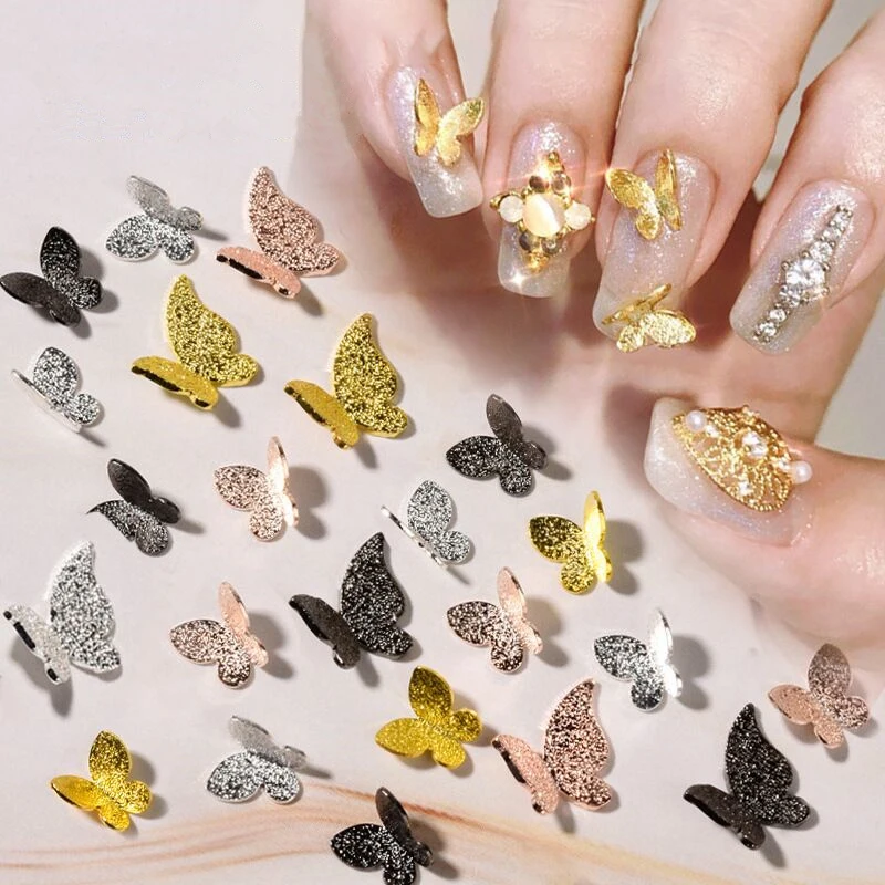 

5Pcs Metal Alloy Butterfly Design 3D Nail Art Decorations Charm Pixie Jewelry Gem Manicure Design Accessories, Nails accessories art simple diy art nail polish