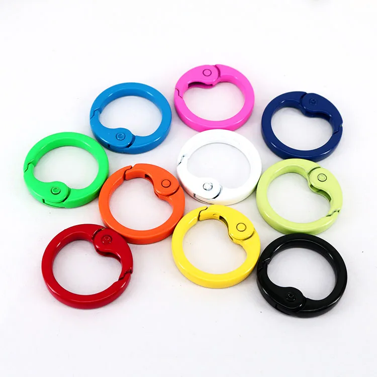 

JF1327 Enamel Neon Round Circle Snap Clip Trigger Clasps Spring Gate Buckle for Jewelry Necklace Making, Red,white,black,light green,dark green,orange,pink,etc