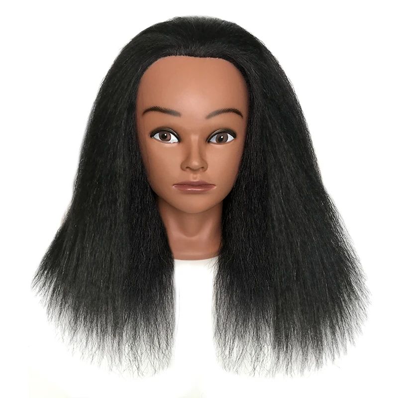 

wholesale black female Cosmetology 100 natural barber hairdressering training mannequin dummy manikin heads with human hair