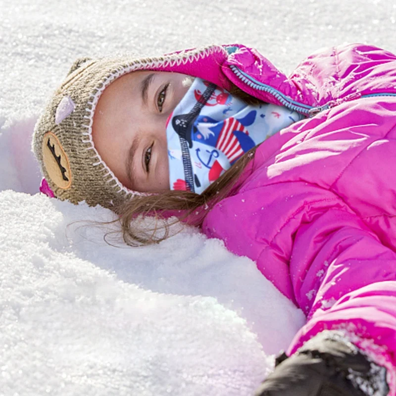 

ZOYOSPORT Children's non-slip and warm face mask for outdoor skiing and riding cold-proof collar and windproof face towel, Printing