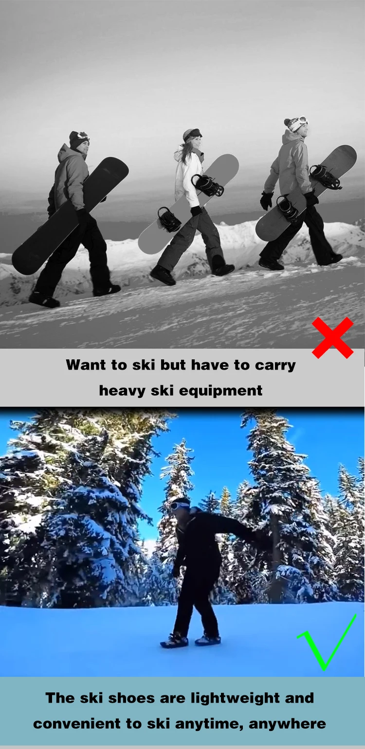 Drop Shipping Outdoor ski boots Gaming snow skate shoes for adults womens with adjustable metal buckle Snowboard ski boot strap