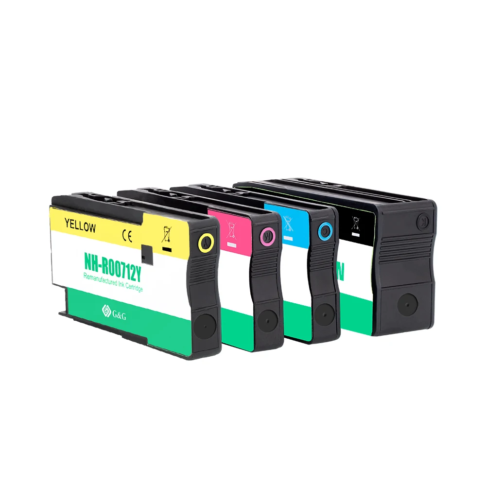 Ocbestjet Remanufactured 712XL 712 XL HP712 HP712XL Color Inkjet Ink Cartridge for HP Designjet T650 T250 T210 T230 Printer
