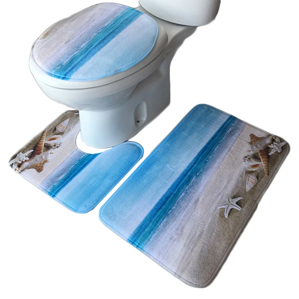 

Hot Selling 3-Piece Anti-Slip Bath Mat Set Bathroom Rug Absorbent Soft Comfort Non slip Bath Mats, As the picture or according to your design
