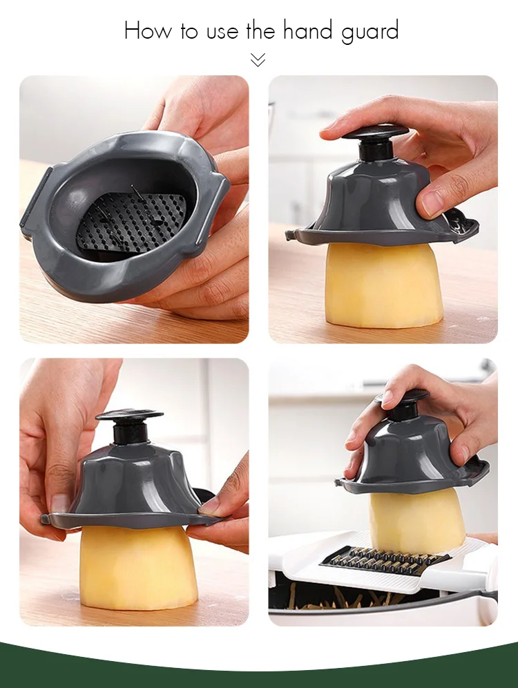 Stainless Steel 9 in 1 Multifunction Vegetable Cutter with Drain Basket, Magic Rotate Vegetable Slicer Portable Chopper Grater