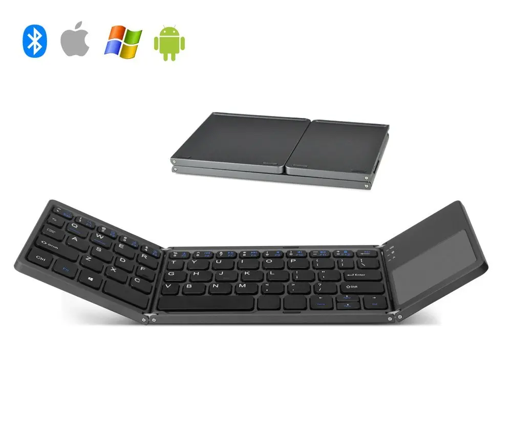 

Foldable Bluetooth Keyboard with Touchpad Compatible for All Devices Windows iOS Android Tablet, White/bule/pink/blck/red