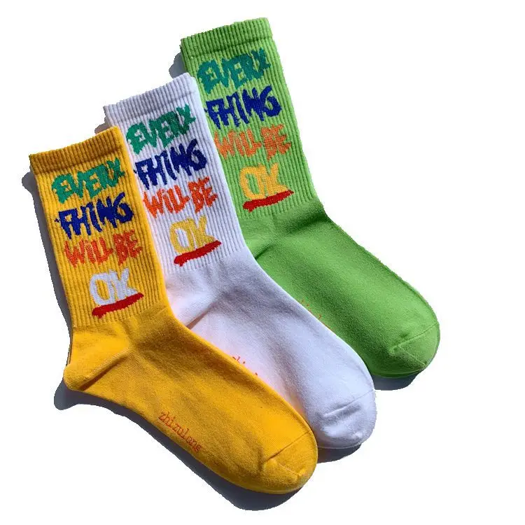 

Men Hip Hop Funny English Letter Printed Harajuku Korean Streetwear socks