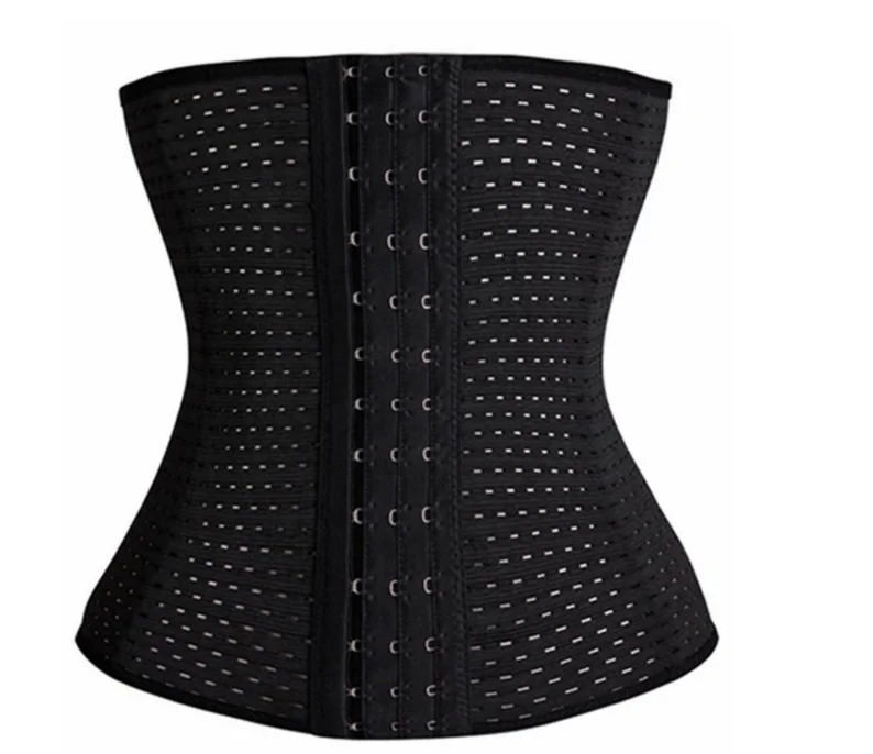 

Body Slimming High Quality Plus Size Waist Training Corsets, Black, skin