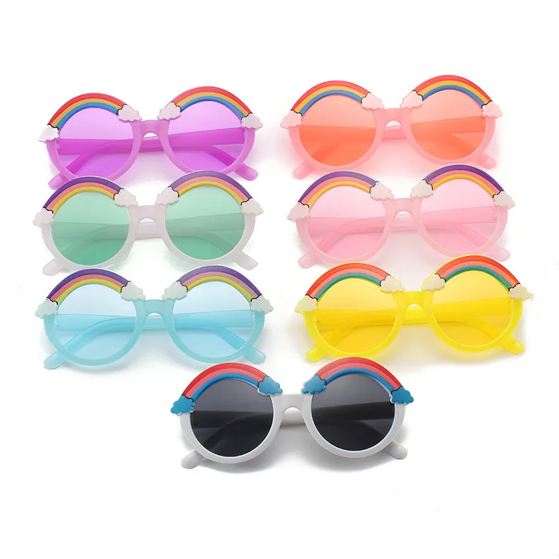 

Round Sunglasses Kids Rainbow Sun Glasses Girls Children Colorful Eye Lenses Baby Shades Boys Yellow Mirror Junior's Eyeglasses, Picture shows