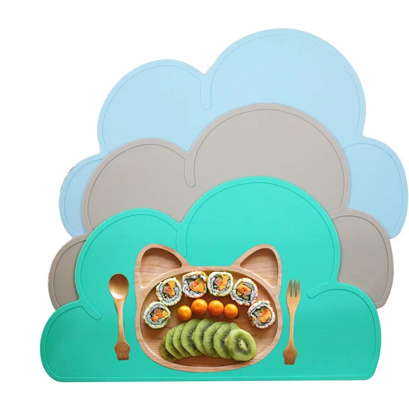 Portable Silicone Cloud Shape Baby Placemat Non Slip Eating Mat Travel