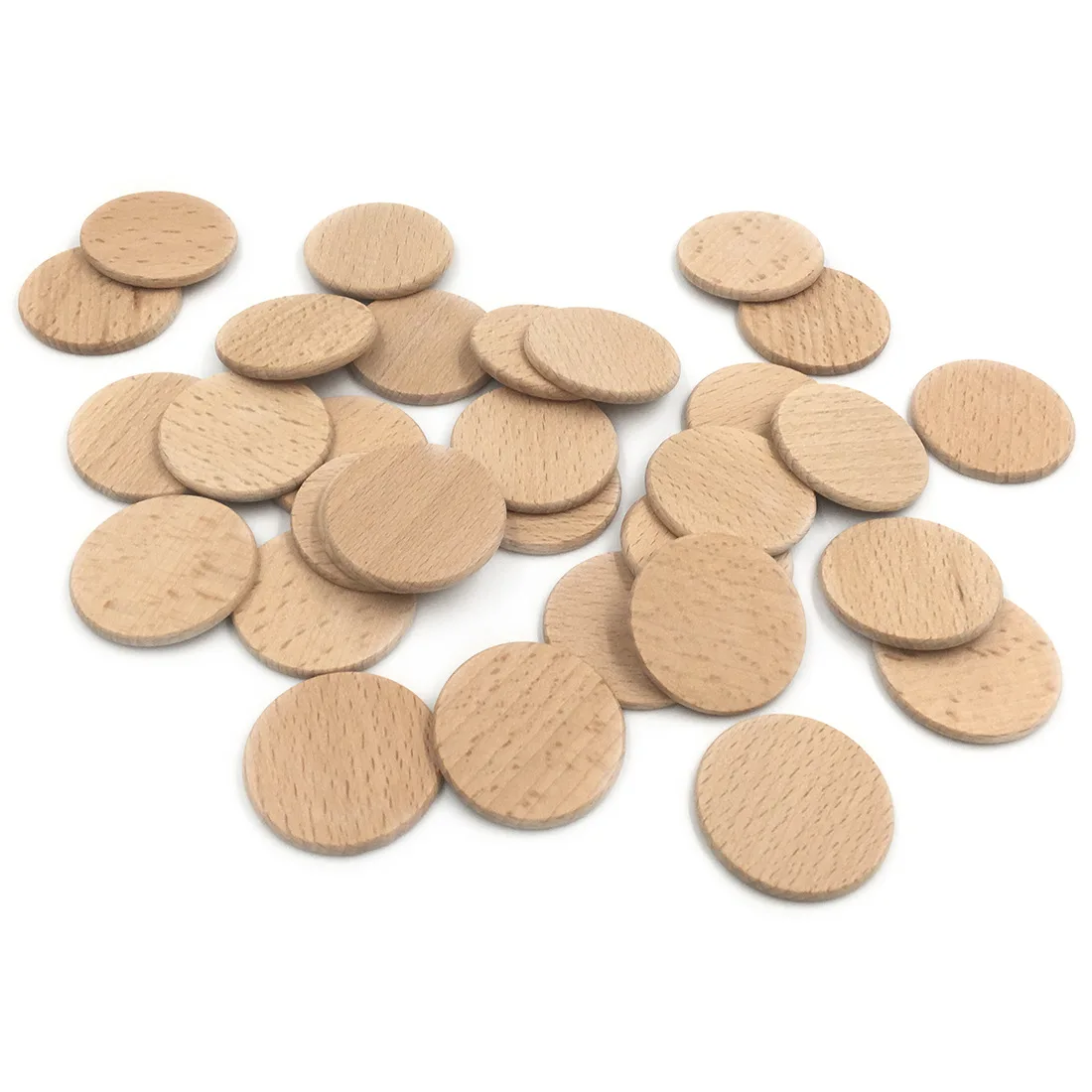 37mm Natural Unfinished Beech Wood Round Slices Craft Ready To Be 