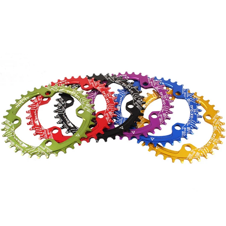 

96/104BCD mountain bike chain ring 30T 32T 34T 36T 38T 40T 42T narrow wide MTB round oval bicycle chainwheel, Black red blue green purple golden