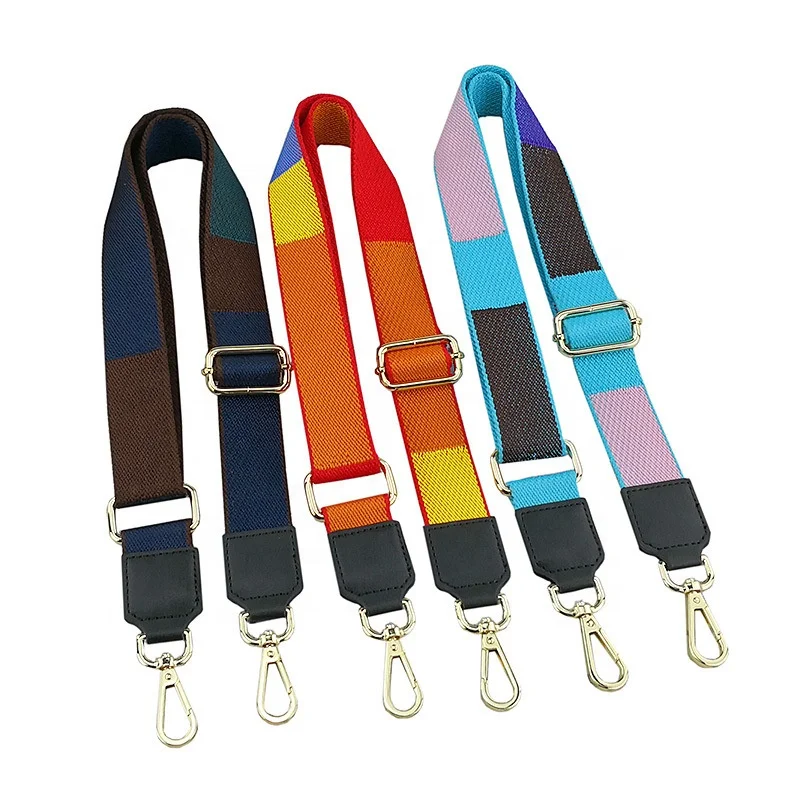 

Meetee B-S1101 Ladies Bag Accessories Ethnic Style Color Diagonal Wide Ribbon Shoulder Strap, 3 colors