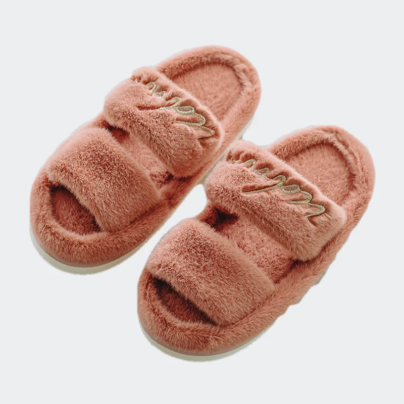 

Fluffy Womens House Slippers Open Toe, EVA Bedroom Slippers for Women Slip On, YELLOW WHITE GREEN RED Non-Slip Womens Slipper
