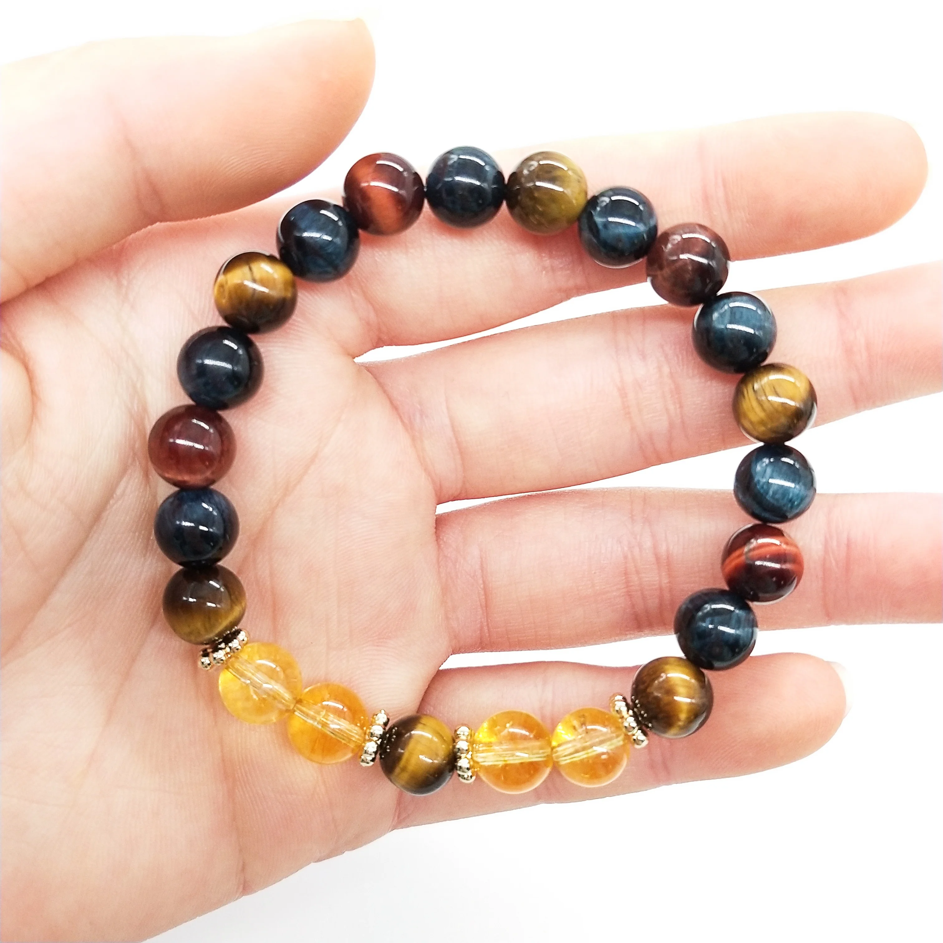 Natural Stone Quartz Crystal Beads Bracelets 6mm 8mm 10mm Agate Hand string Gemstone Bead Bracelets for Women and Men