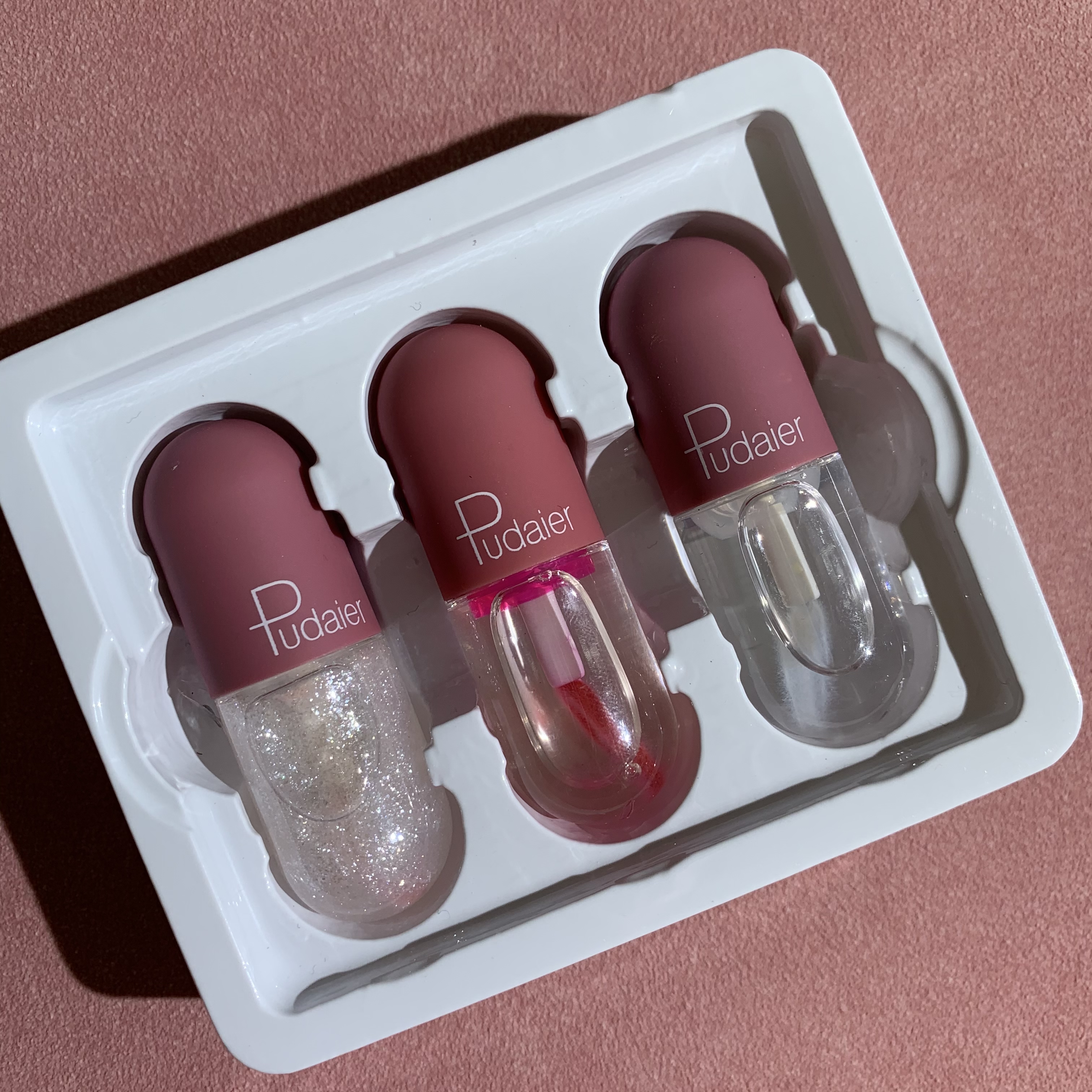 

Pudaier Wholesale Glitter Mini Lipgloss Vendor Private Label Clear Lipgloss