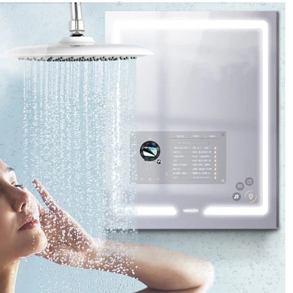 

Hot sale touch screen mirror intelligent mirrors android magic smart tv mirror with app installed